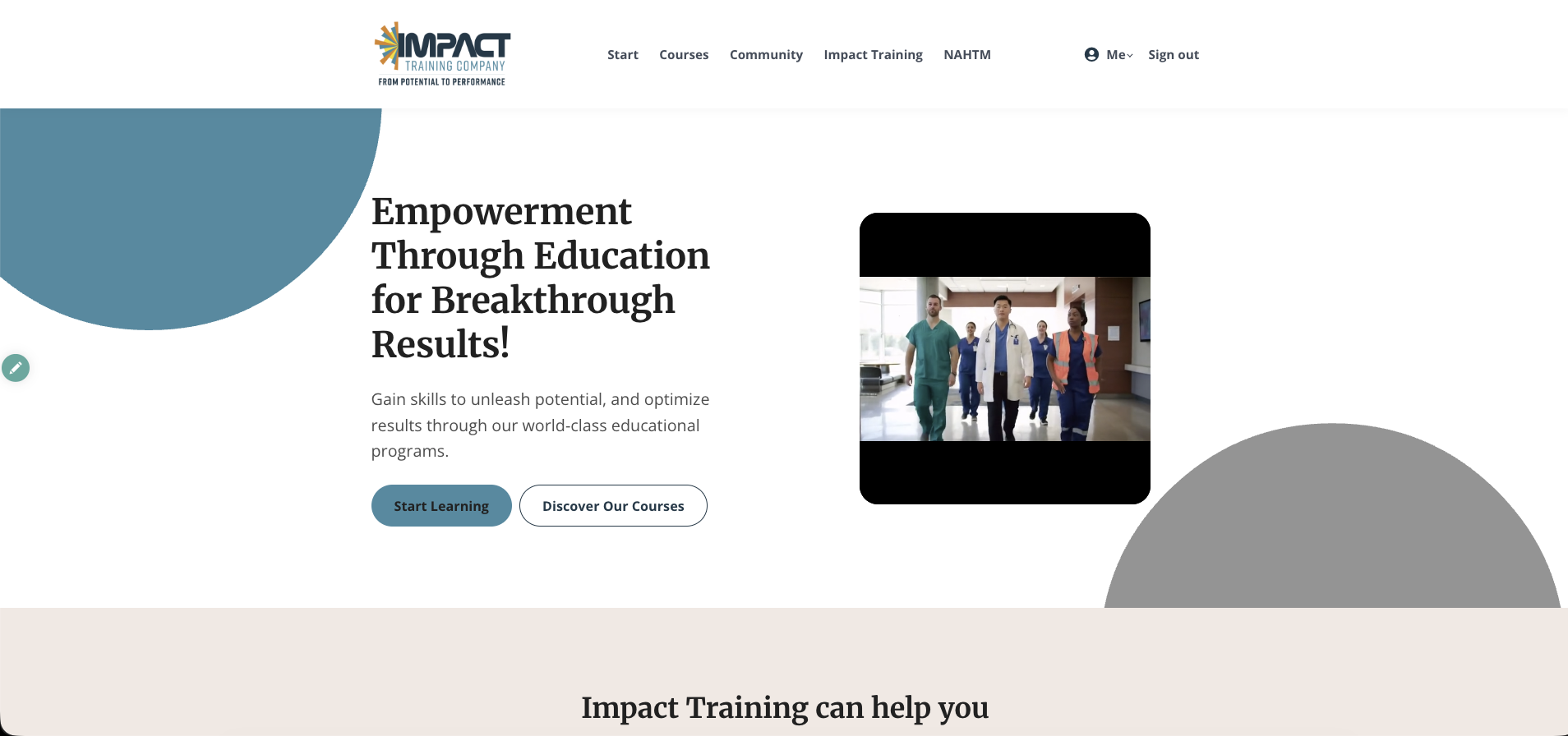 Impact Training Online project